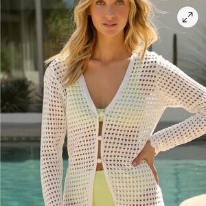 NWT Lulu's White Crochet Swim Coverup